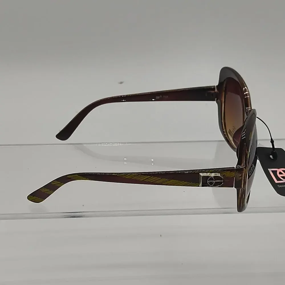 Brown and yellow striped sunglasses